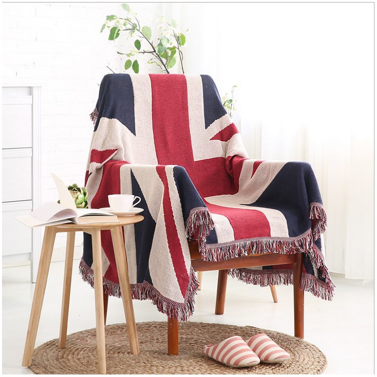 Cotton Sofa Towel Slipcover Warm Blanket 130 x 180cm - The Union Jack Flag-1