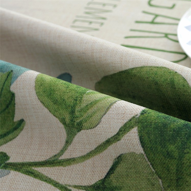 Green Leaf Door Curtain Cotton Linen Kitchen Curtain Bedroom Door Valance Half Curtain - Style B-4