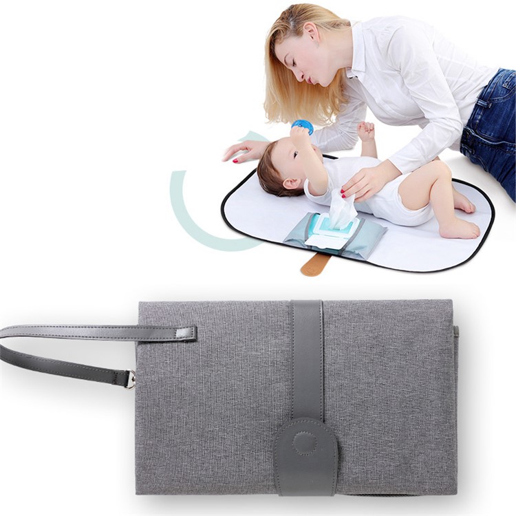 Portable Waterproof Diaper Changing Bag Organizer Station for Infants with Storage Function - Grey-1