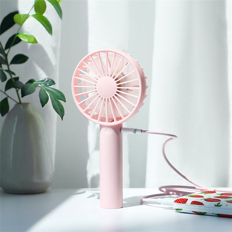 USAMS US-ZB041 Mini Portable Fan 3 Wind Speeds Adjustment Low Noise - Pink-1
