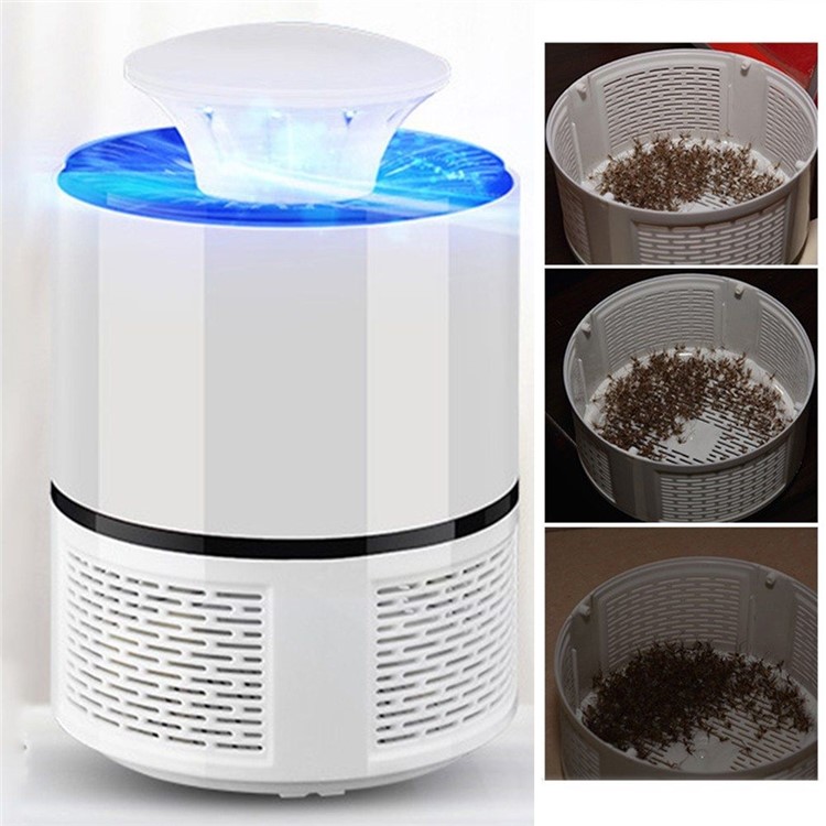 Mosca Eléctrica Del Insecto Del Mosquito Del Zapper Del Insecto De La Mosca Del Asesino Casero De La Lámpara De La Luz Del LED Del Asesino - Blanco-2