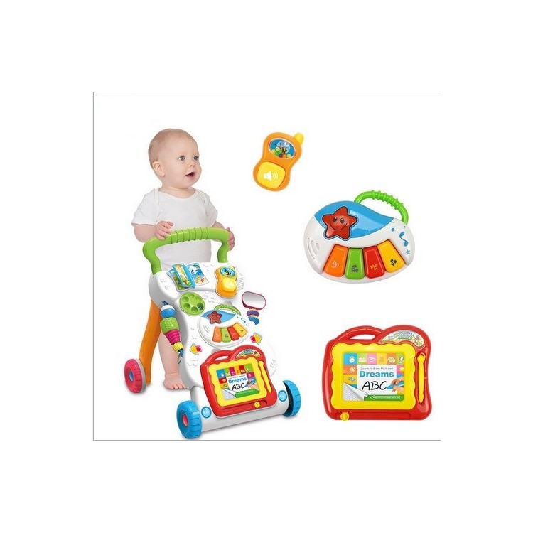 Multi Fonction Bebe Walker Trottinette Assis A Pied Abs Musical Marcheur Reglage De La Vitesse Marche D Apprentissage Voiturevente En Ligne Tvc Mall