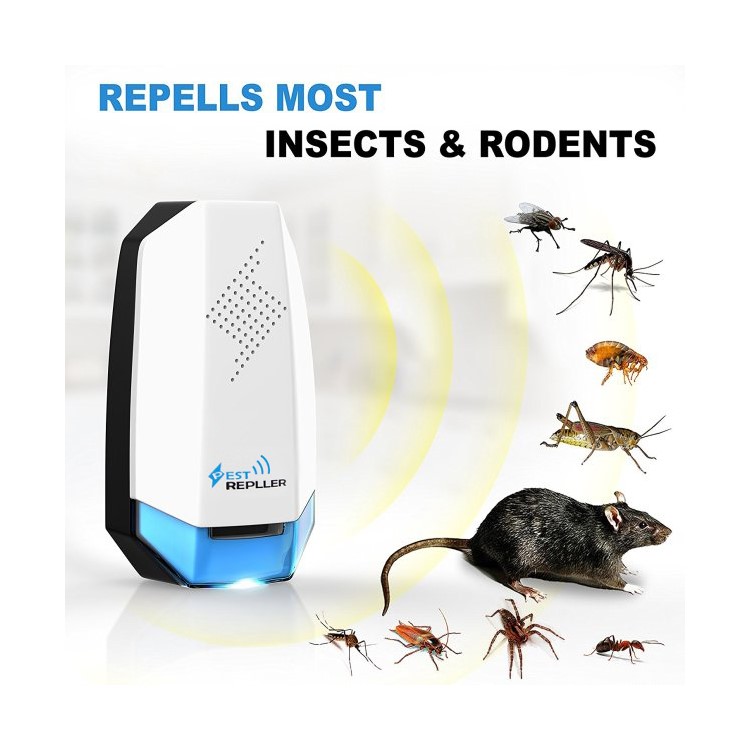 2pcs / Set Hogar Ultrasonic Mosquito Pess Repelent Plug-in Pest Repeller - Enchufe De La UE