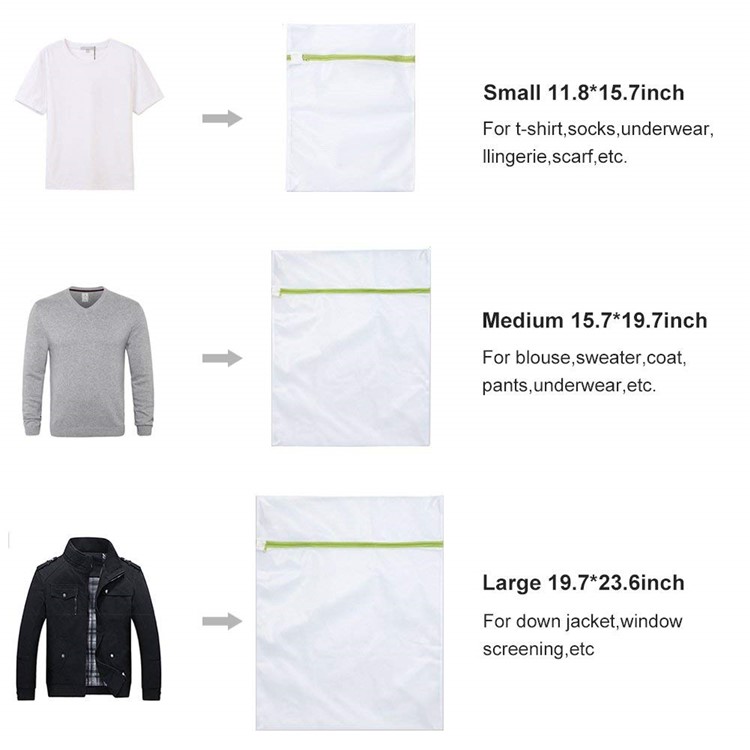 6 Pack/Set Delicate Mesh Wash Bags for Jacket Blouse Hosiery Stocking Underwear-2