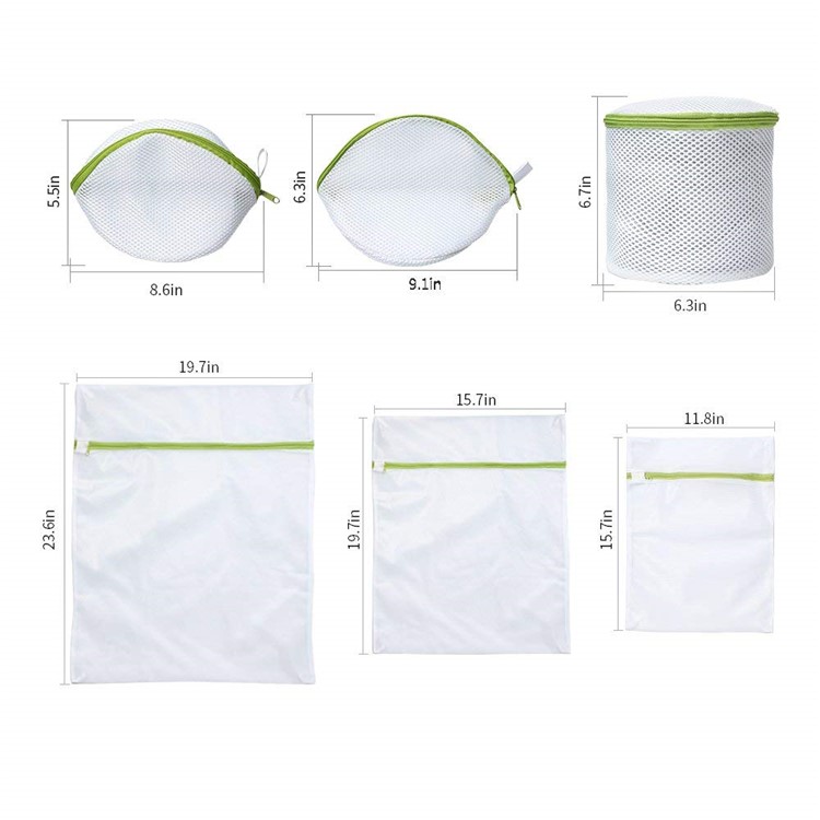 6 Pack/Set Delicate Mesh Wash Bags for Jacket Blouse Hosiery Stocking Underwear-6