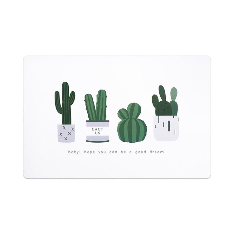Rectangle Coaster Cup Hot Resistance Table Mat PP Waterproof Dining Pad - Cactus-2