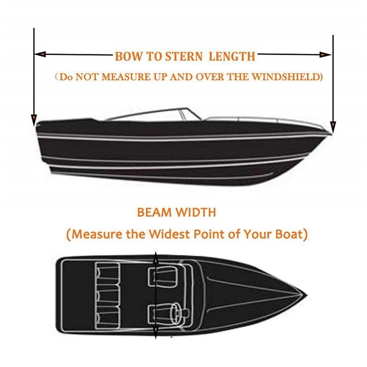 600D Résistant Résistant Aux Intempéries Résistant Aux Intempéries Résistant Aux UV Remorque Bateau, Taille: 11-13ft-8