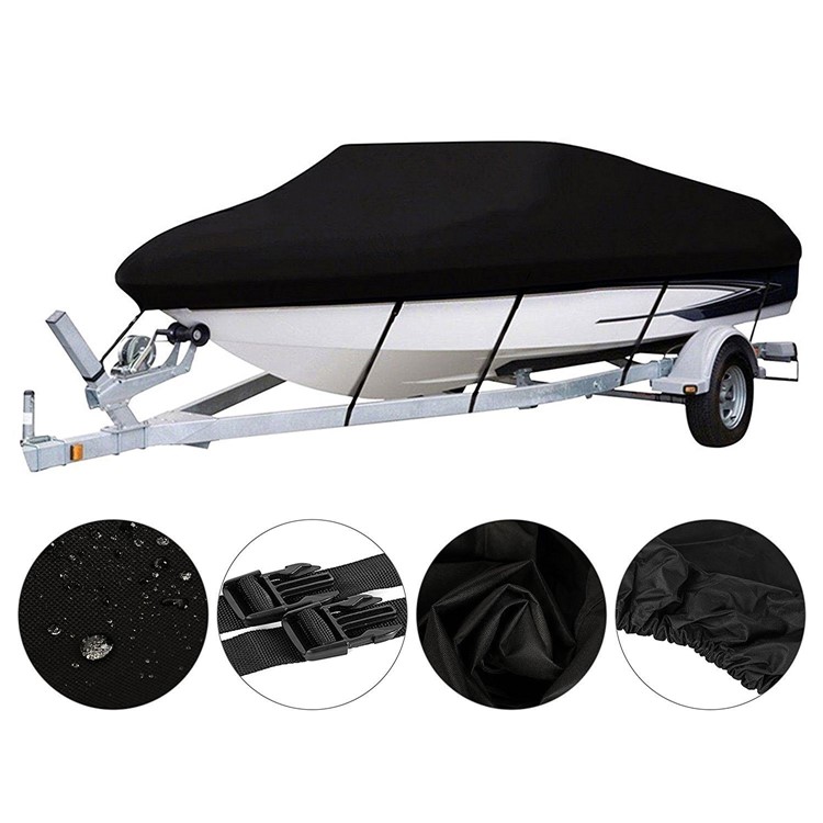 Tampa Resistente À Prova De UV Resistente Ao Ar Resistente Do Barco 600D, Tamanho: 11-13ft - Preto-1