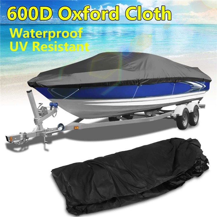 Tampa Resistente À Prova De UV Resistente Ao Ar Resistente Do Barco 600D, Tamanho: 11-13ft - Preto-2