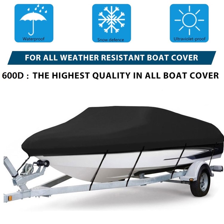 Tampa Resistente À Prova De UV Resistente Ao Ar Resistente Do Barco 600D, Tamanho: 11-13ft - Preto-4