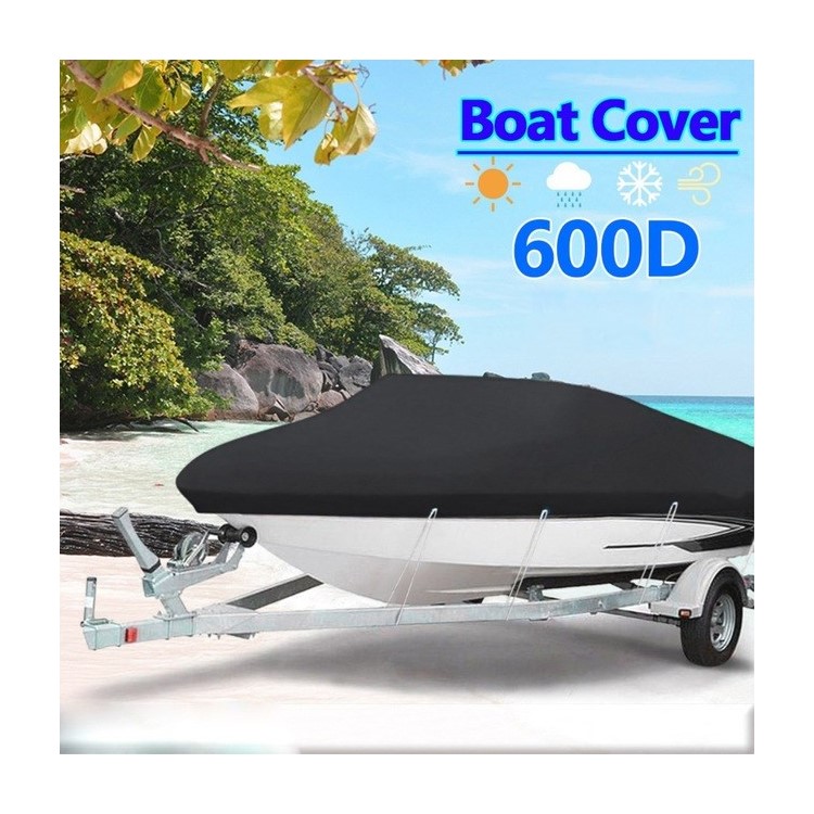 Tampa Resistente À Prova De UV Resistente Ao Ar Resistente Do Barco 600D, Tamanho: 11-13ft - Preto-6