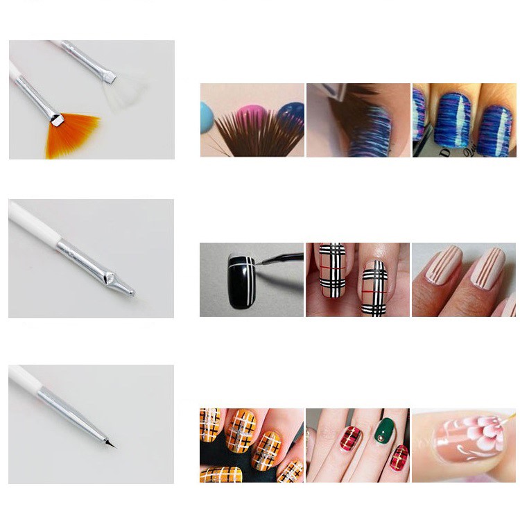 5 PCS Ponto Broca Caneta De Pintura Dotting Caneta + 15 PCS Nail Art Brushes Set Para Salão De Manicure DIY Ferramentas De Unhas Com Saco-2
