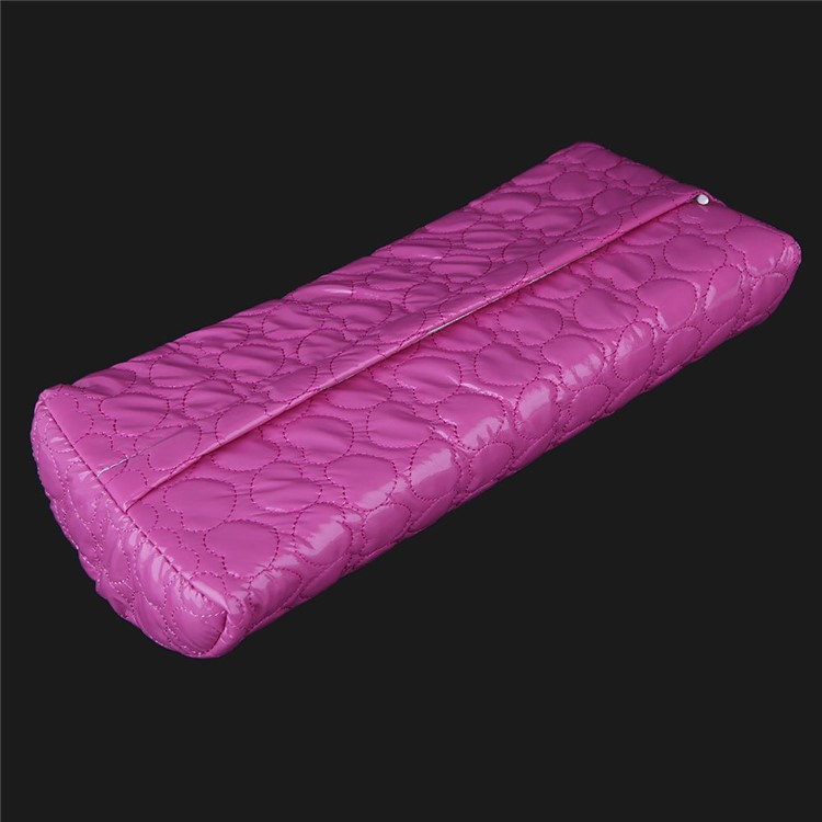 Heart Pattern Professional Hand Cushion Holder Soft PU Leather Sponge Arm Rest Nail Pillow - Rose-3