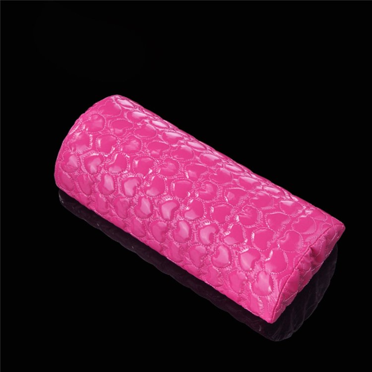 Heart Pattern Professional Hand Cushion Holder Soft PU Leather Sponge Arm Rest Nail Pillow - Rose-4