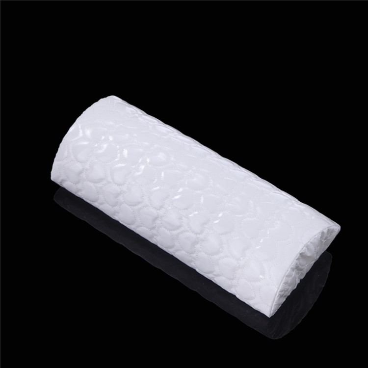Heart Pattern Soft PU Leather Sponge Hand Cushion Holder Arm Rest Nail Pillow - White-4