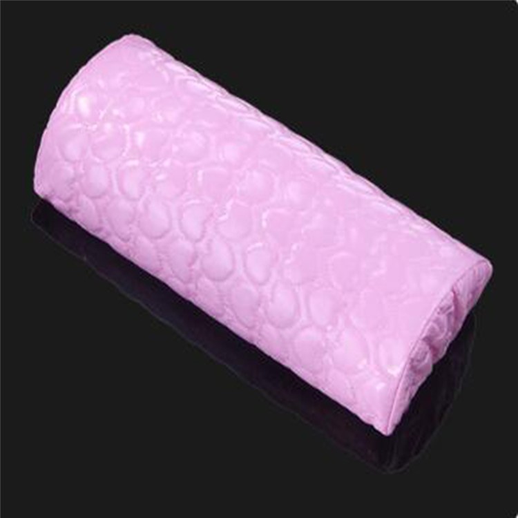 Heart Pattern Soft Hand Cushion Holder PU Leather Sponge Arm Rest Nail Pillow - Pink-3