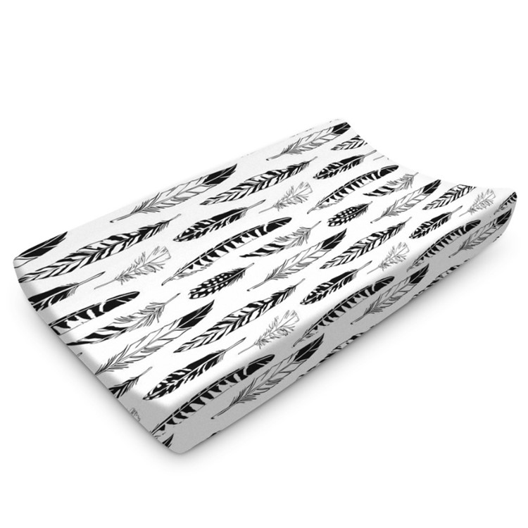 Pure Cotton Baby Diaper Change Mat Cover Protector - Feather-1