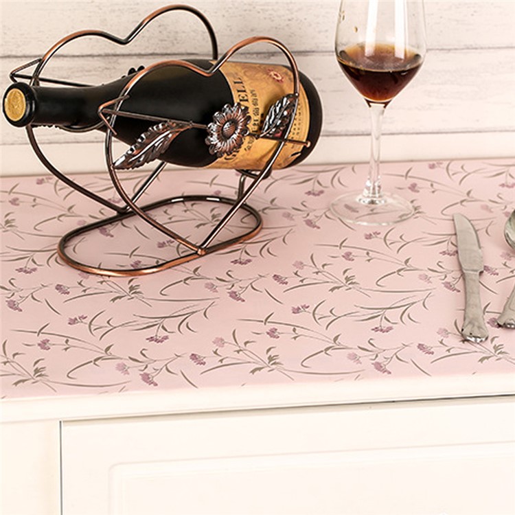 Removable Self-adhensive Kitchen Oil Sticker Drawer Liner Paper Waterproof Cabinet Shelf Sticker - Purple Floret-2