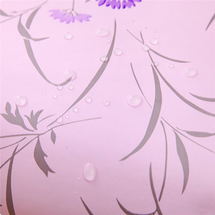 Removable Self-adhensive Kitchen Oil Sticker Drawer Liner Paper Waterproof Cabinet Shelf Sticker - Purple Floret-3