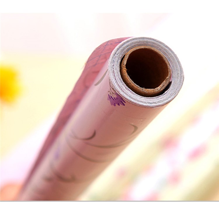 Removable Self-adhensive Kitchen Oil Sticker Drawer Liner Paper Waterproof Cabinet Shelf Sticker - Purple Floret-5