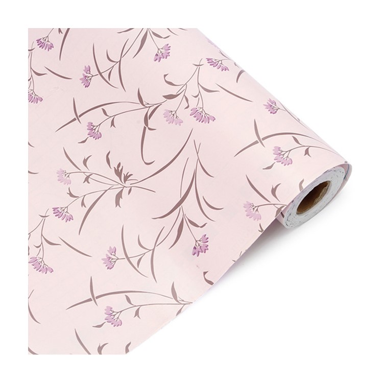 Removable Self-adhensive Kitchen Oil Sticker Drawer Liner Paper Waterproof Cabinet Shelf Sticker - Purple Floret-6