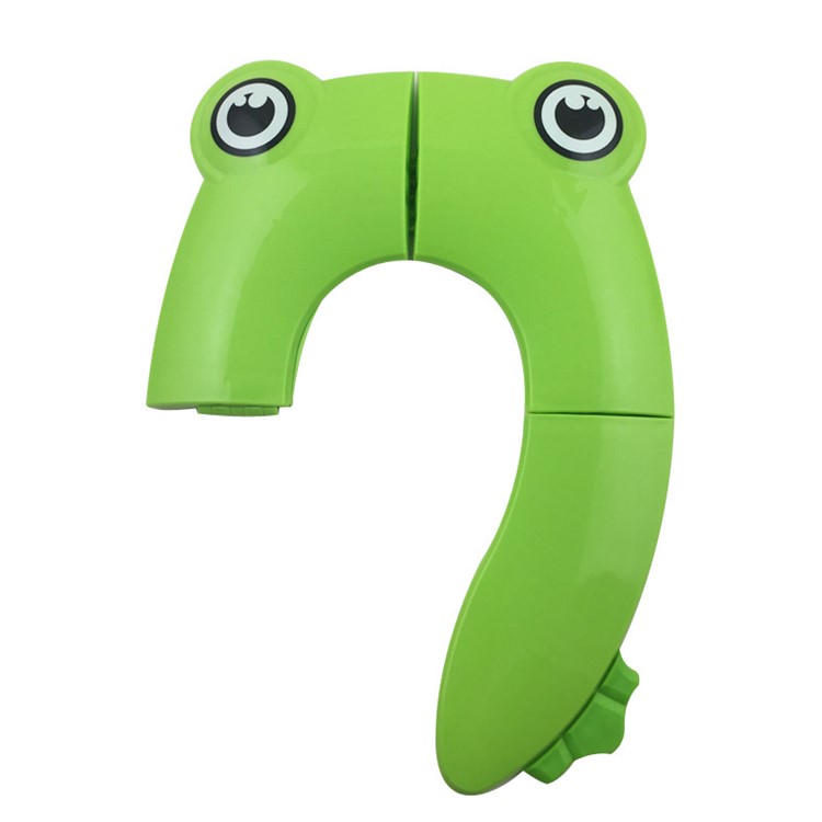 Frog Pattern Upgrade Folding Potty Toilet Cover Portable Reusable Toilet Seat Cover for Kids and Toddlers - Green-3