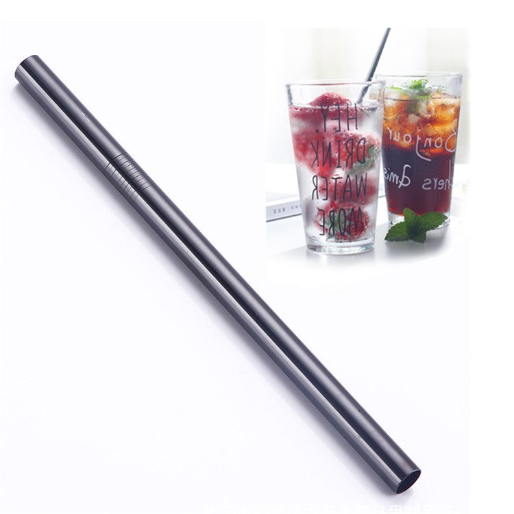 304 Stainless Steel Straight Drinking Straw Tea Coffee Tools, Size: 12 x 215mm-1