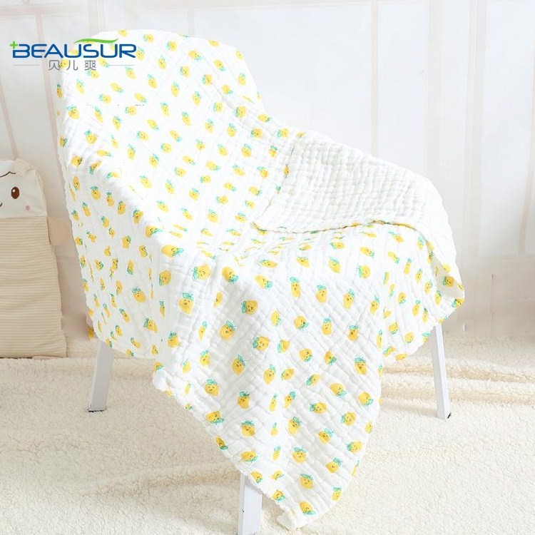 6-layer Cotton Soft Bath Towel Newborn Kid Baby Feeding Saliva Towel - Mango Pattern-1