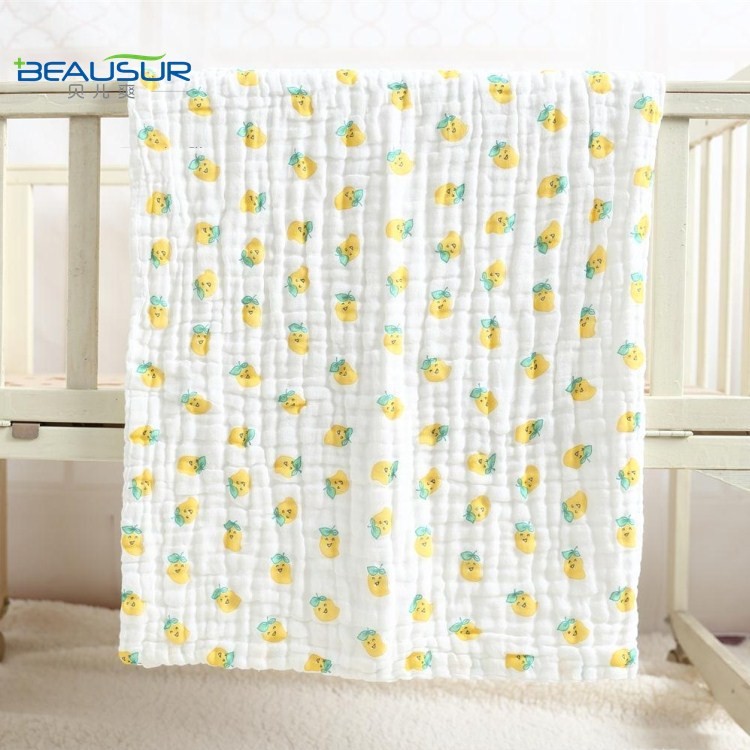 6-layer Cotton Soft Bath Towel Newborn Kid Baby Feeding Saliva Towel - Mango Pattern-2