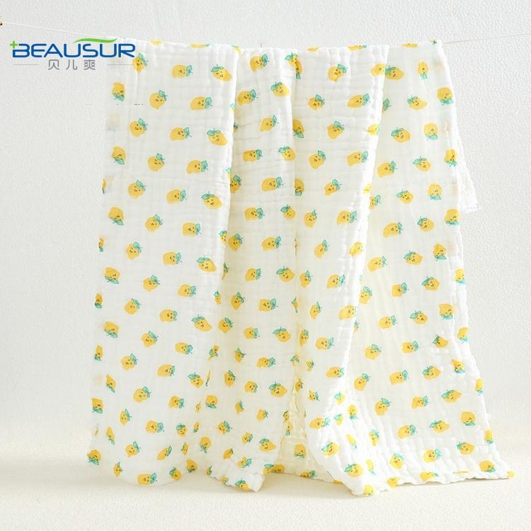 6-layer Cotton Soft Bath Towel Newborn Kid Baby Feeding Saliva Towel - Mango Pattern-3