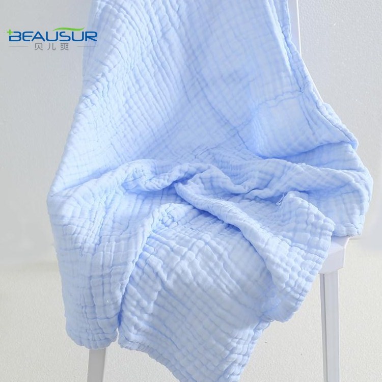 Newborn Kid Baby 6-layer Cotton Soft Bath Towel Feeding Saliva Towel Warm Blanket - Blue-1