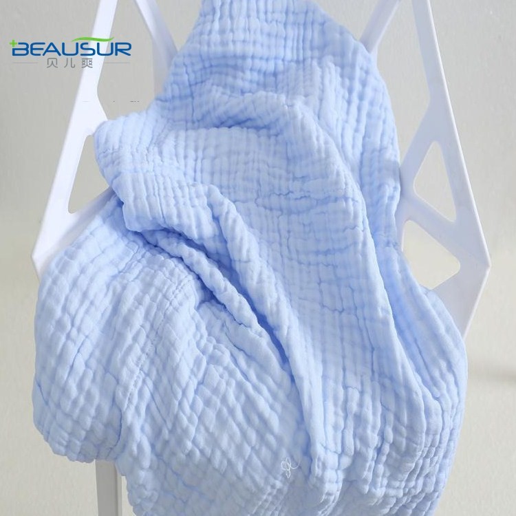 Newborn Kid Baby 6-layer Cotton Soft Bath Towel Feeding Saliva Towel Warm Blanket - Blue-2