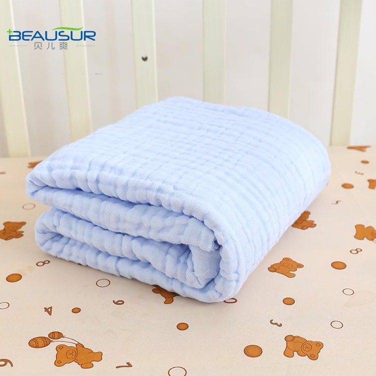 Newborn Kid Baby 6-layer Cotton Soft Bath Towel Feeding Saliva Towel Warm Blanket - Blue-3