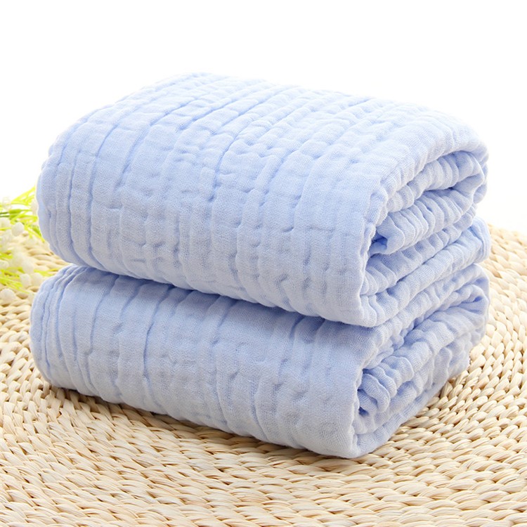 Newborn Kid Baby 6-layer Cotton Soft Bath Towel Feeding Saliva Towel Warm Blanket - Blue-5