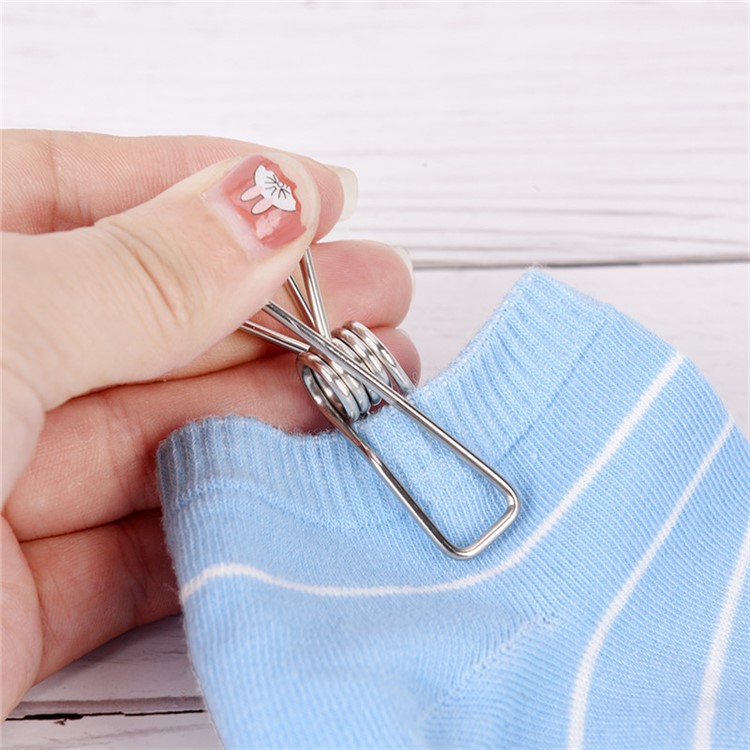20pcs Edelstahl Wäscheklammern Foto Socken Unterwäsche Kleiderbügel Pins Clips-10