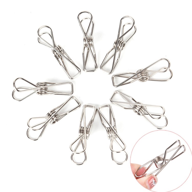 20pcs Edelstahl Wäscheklammern Foto Socken Unterwäsche Kleiderbügel Pins Clips-3