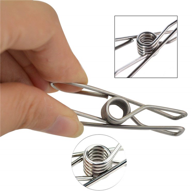 20pcs Edelstahl Wäscheklammern Foto Socken Unterwäsche Kleiderbügel Pins Clips-5