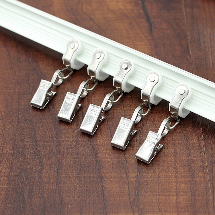 50Pcs/Set Stainless Steel Strong Curtain Rod Hook Clips Window Clamps Clips-5