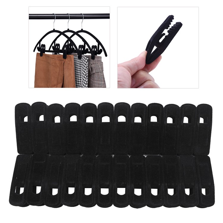 24PCS/Pack Velvet Surface Anti-slip Clothes Clips-1