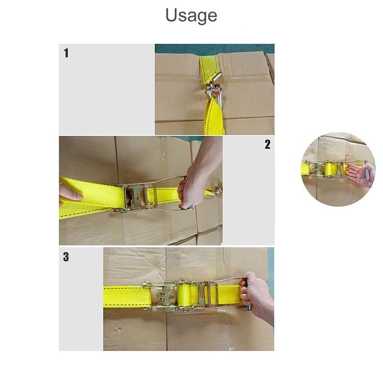 Durable Polyester Cargo Lash Luggage Tie Down Strap Belt with Metal Bundling Buckle-6