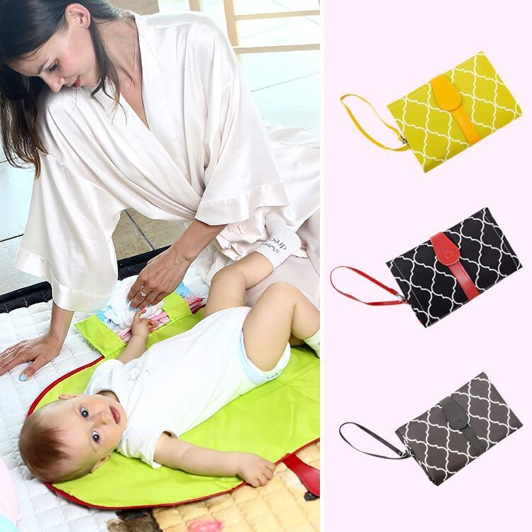 Portable Diaper Changing Pad Waterproof Baby Changing Mat Sheet Foldable Travel Changing Station - Green-2