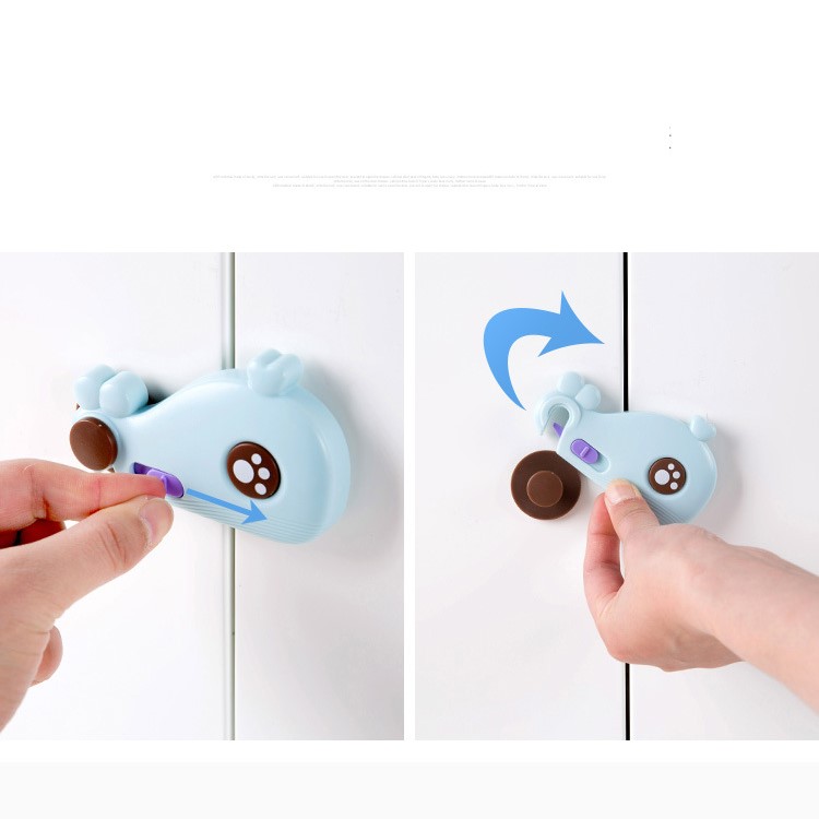 Cute Fish Shaped Multi-function Drawer Door Cabinet Cupboard Child Anti-pinch Safety Lock Security Protective Buckle - Blue-5