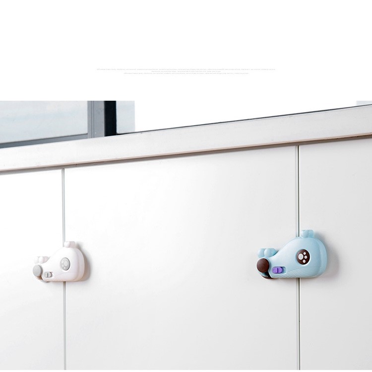 Cute Fish Shaped Multi-function Drawer Door Cabinet Cupboard Child Anti-pinch Safety Lock Security Protective Buckle - Blue-7