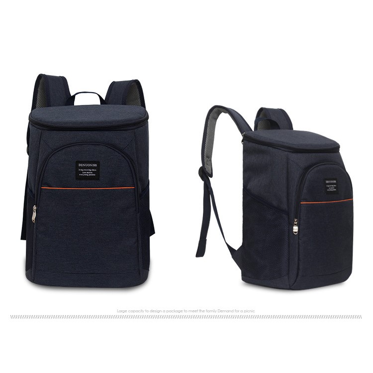 18L Outdoor Waterproof Insulation Picnic Box Cooler Backpack Bag - Dark Blue-2