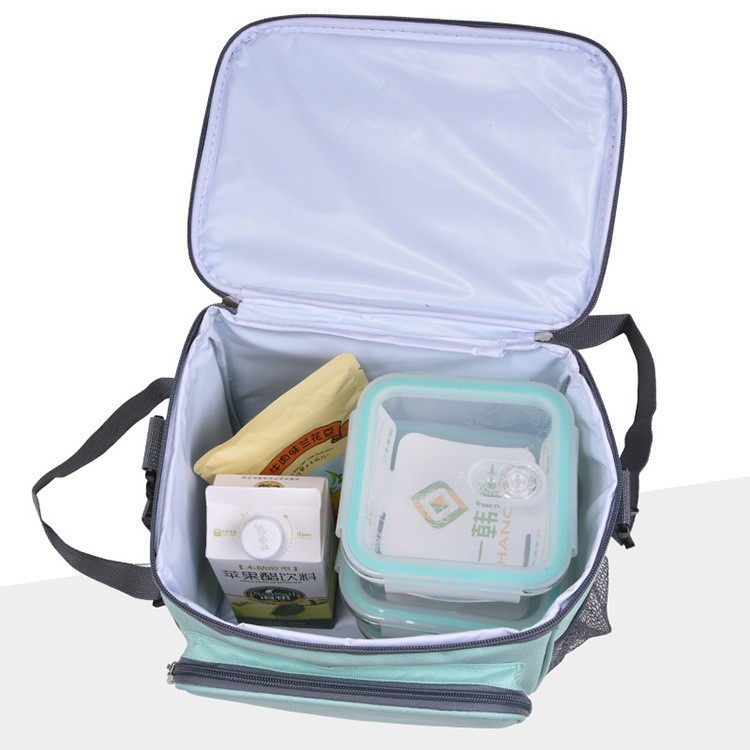 Portable Double Zipper Student Lunch Bag Insulation Bag Food Picnic Thermal Lunchbox Bag Cooler Tote Lunch Bag-3