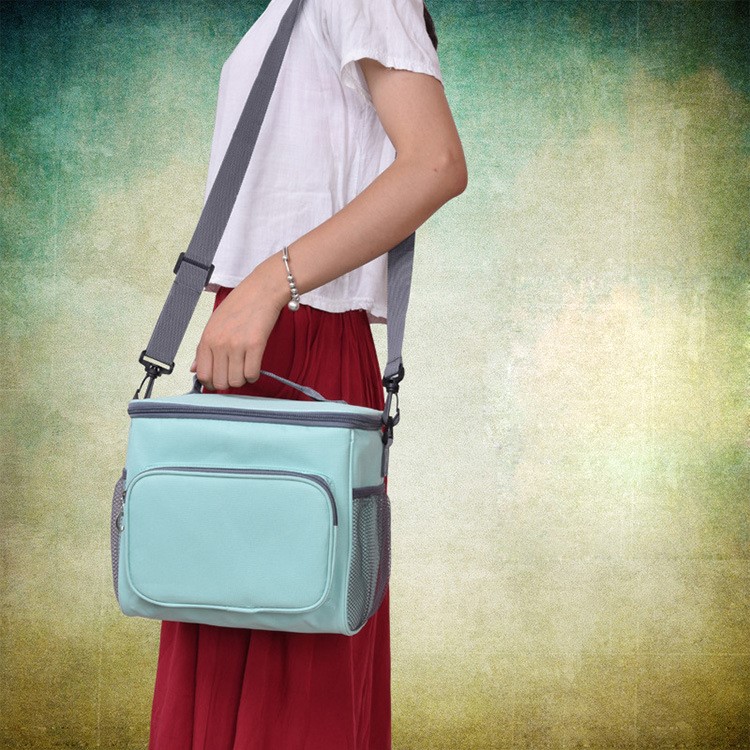 Portable Double Zipper Student Lunch Bag Insulation Bag Food Picnic Thermal Lunchbox Bag Cooler Tote Lunch Bag-5