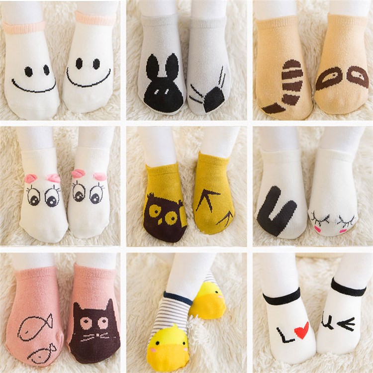 Spring Cartoon Baby Ankle Cotton Socks Anti-skid Glue Floor Walker Socks - Mouse / Size: 24-48 Months-3