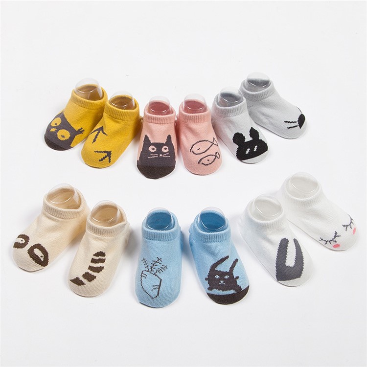 Spring Cartoon Baby Ankle Cotton Socks Anti-skid Glue Floor Walker Socks - Mouse / Size: 24-48 Months-4