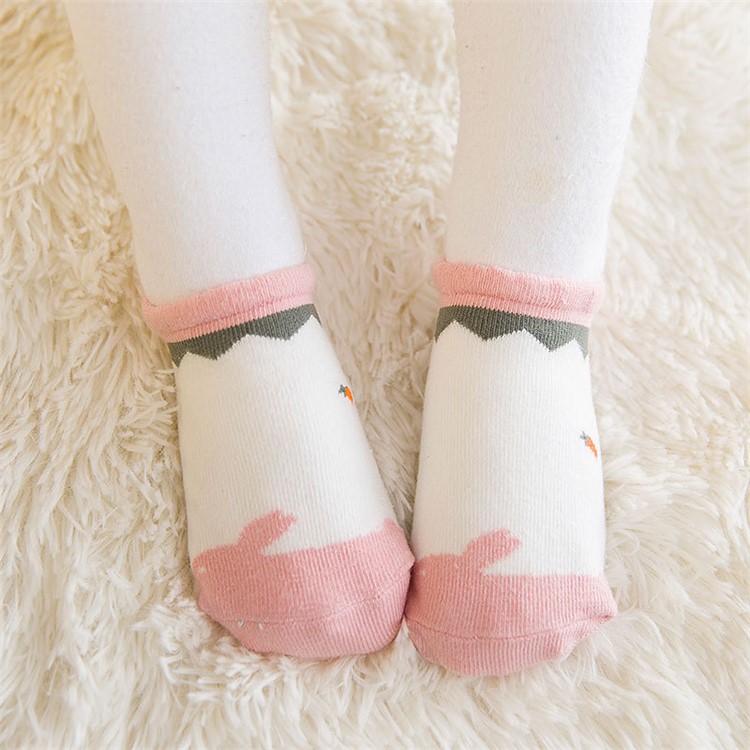 Spring Cartoon Newborn Ankle Cotton Socks Anti-slip Glue Floor Walker Socks - Seagull / Size: 24-48 Months-1
