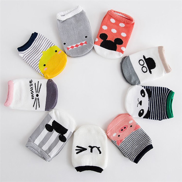 Cute Cartoon Toddler Anti-slip Socks Baby Spring Autumn Floor Wear Cotton Socks - Size: 0-12 Months / Stripe Yellow Chick-3